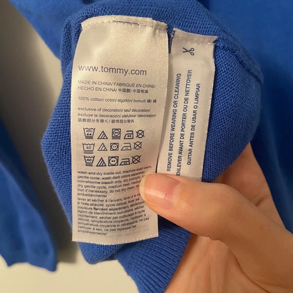 NWT TOMMY HILFIGER COBALT BLUE COTTON KNIT LONG SLEEVE SWEATER PREPPY ACADEMIA - Picture 6 of 6
